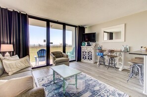 Condo, 1 Bedroom | Living area - 0103 Relax You're At The Beach by Atlantic Towers (Carolina Beach)