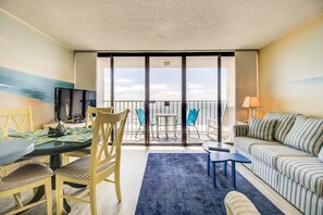 Condo, 1 Bedroom | Living area - 0910 Gone To The Beach by Atlantic Towers (Carolina Beach)