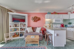 Condo, 1 Bedroom | Living area - 0511 Coral Sunrise by Atlantic Towers (Carolina Beach)