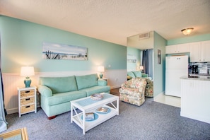 Condo, 1 Bedroom | Living area - 0506 Seaside Escape by Atlantic Towers (Carolina Beach)