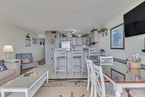 Condo, 2 Bedrooms | Living area - 0312 Captains Quarters by Atlantic Towers (Carolina Beach)