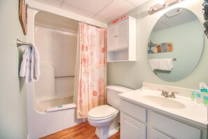 Condo, 2 Bedrooms | Bathroom | Towels, shampoo - 1112 Relax Life Is Good by Atlantic Towers (Carolina Beach)