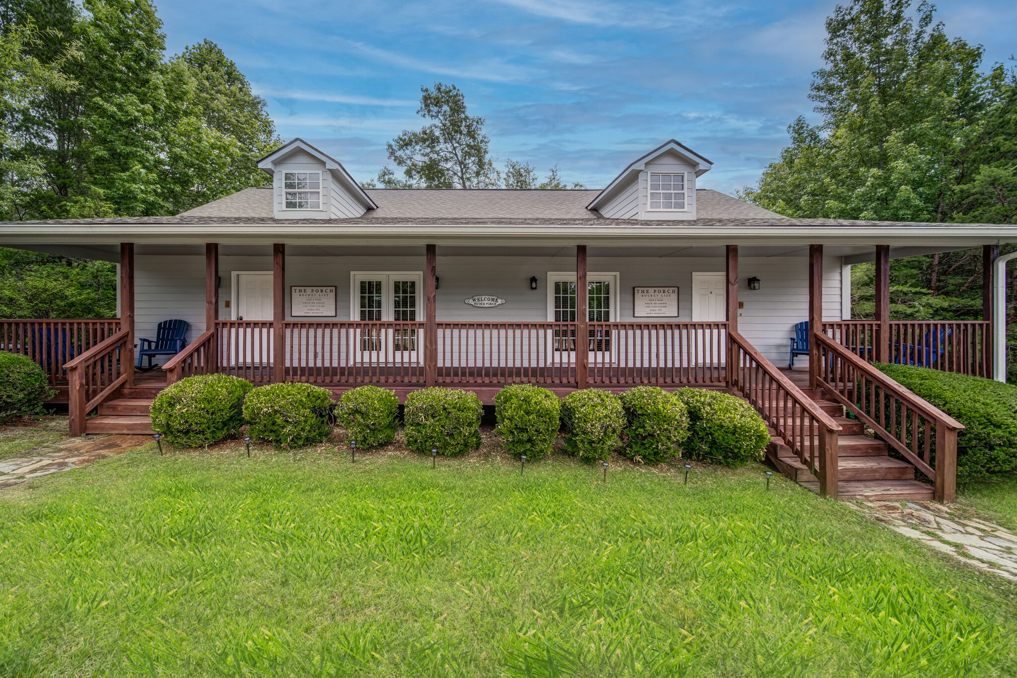 Porch B - a peaceful oasis, with mountain views and new hot tub. 