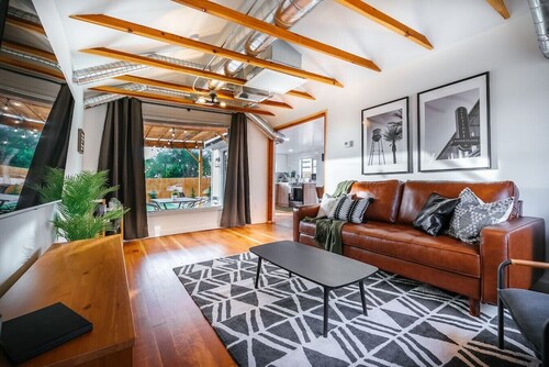 Palm · Bungalow at Palm w/ Fire pit + steps from Downtown