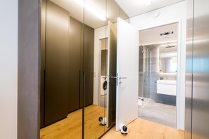 Hair dryer, towels