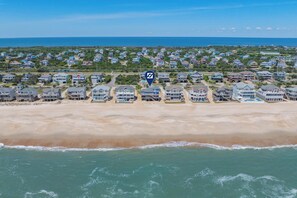 On the beach - Oceanfront Dog Friendly Home with Hot Tub, Game Room, and Direct Beach Access (Avon)