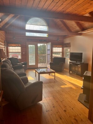 TV, DVD player, books