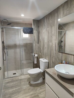 Shower, hair dryer, bidet, towels - We made numerous improvements in the apartment (2023), ceramic hob, armchair, sofa... (deltebre)
