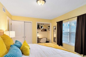 2 bedrooms, iron/ironing board, travel crib, free WiFi