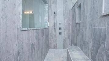 Villa, Multiple Beds | Bathroom | Separate tub and shower, deep soaking tub, hair dryer, towels