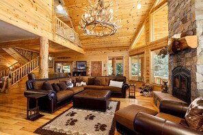 TV, fireplace, video games, stereo