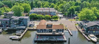 Waterfront Unit w/ Great River Views! Welcome to the Star Studio at Paddlewheel Properties! Located along the Kalamazoo River, Downtown Saugatuck!