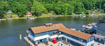 Waterfront Unit w/ Great River Views! Welcome to the Star Studio at Paddlewheel Properties! Located along the Kalamazoo River, Downtown Saugatuck!