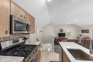 Fridge, microwave, oven, stovetop - Downtown Saugatuck - Waterfront Condominium (Upper Level Unit) (Saugatuck)