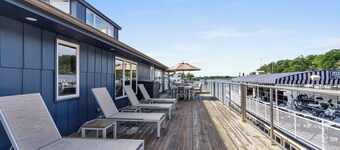 Gorgeous Downtown Penthouse with 40' Waterfront Deck Overlooking Kalamazoo River & Mt. Baldhead! 3BR 2BA (Upper Level Unit)