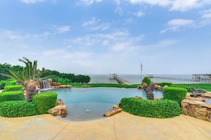 An infinity pool, a heated pool