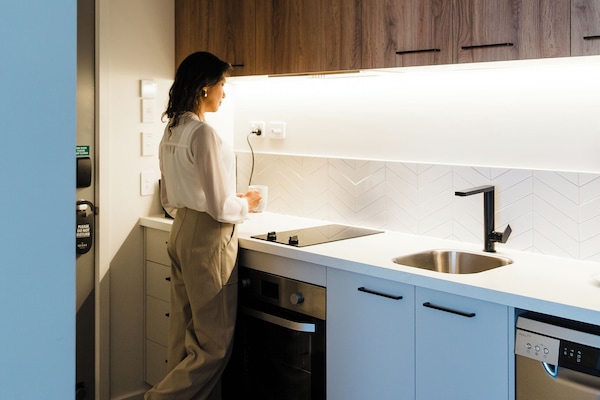 Apartamento, 1 habitación | Cocina privada | Frigorífico pequeño, hervidor eléctrico y tostadora