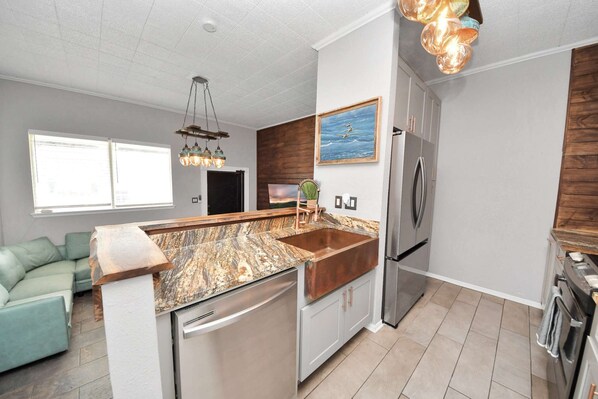 Interior - Pet-Friendly Copper Loft near Beach & Nightlife (Galveston)