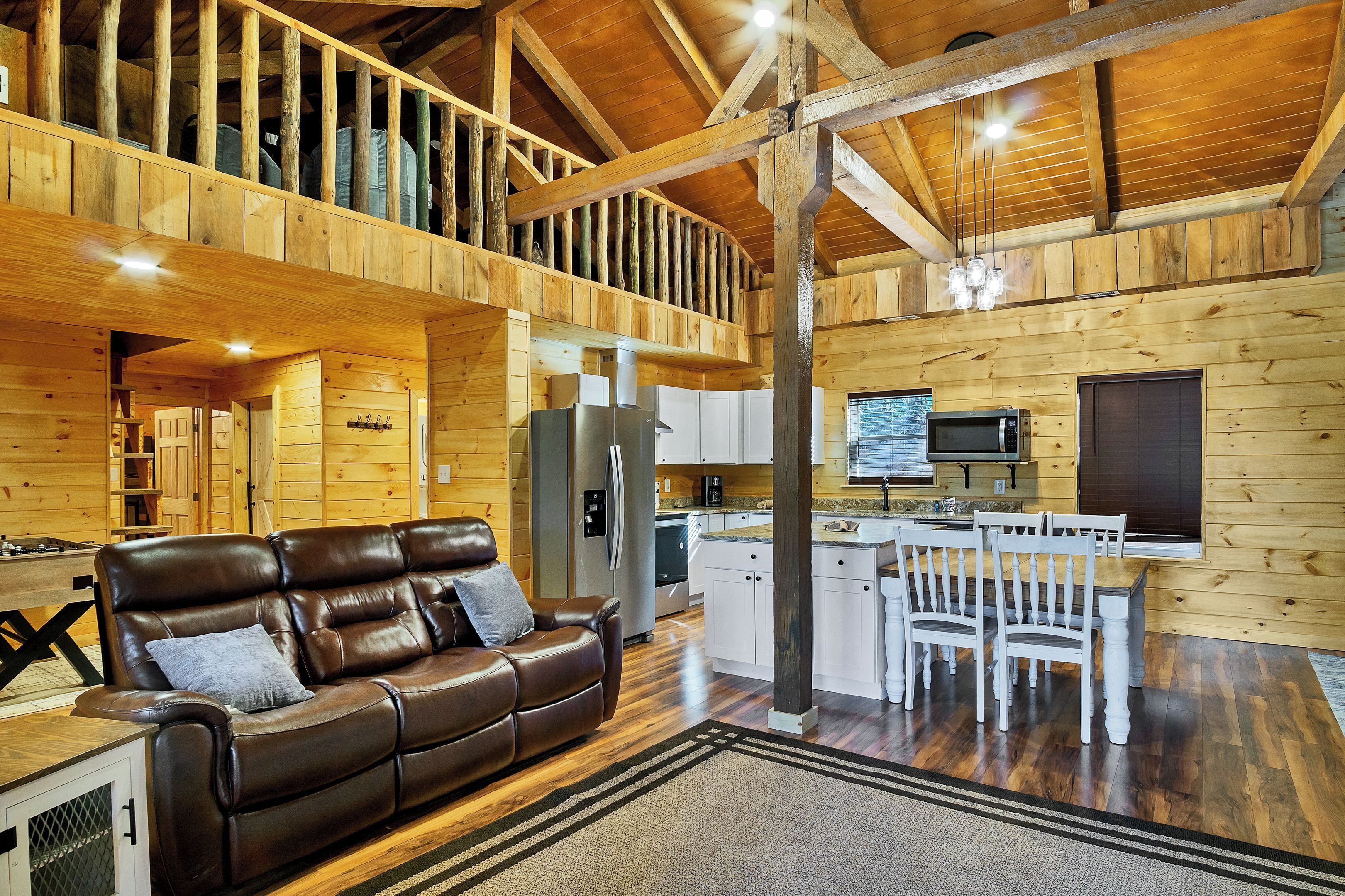 TV, fireplace, foosball