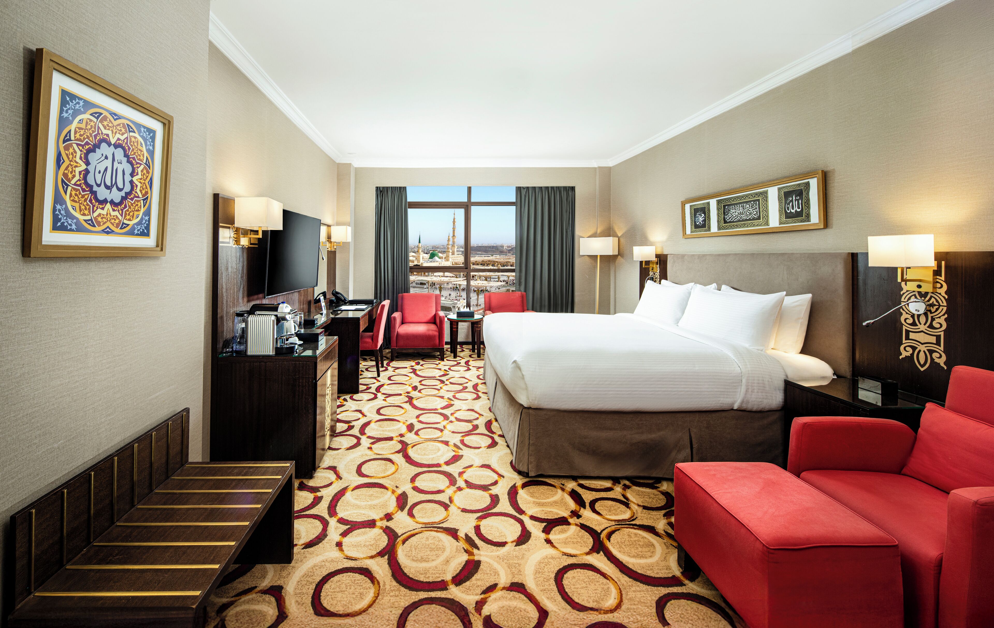 Egyptian cotton sheets, premium bedding, memory-foam beds, minibar