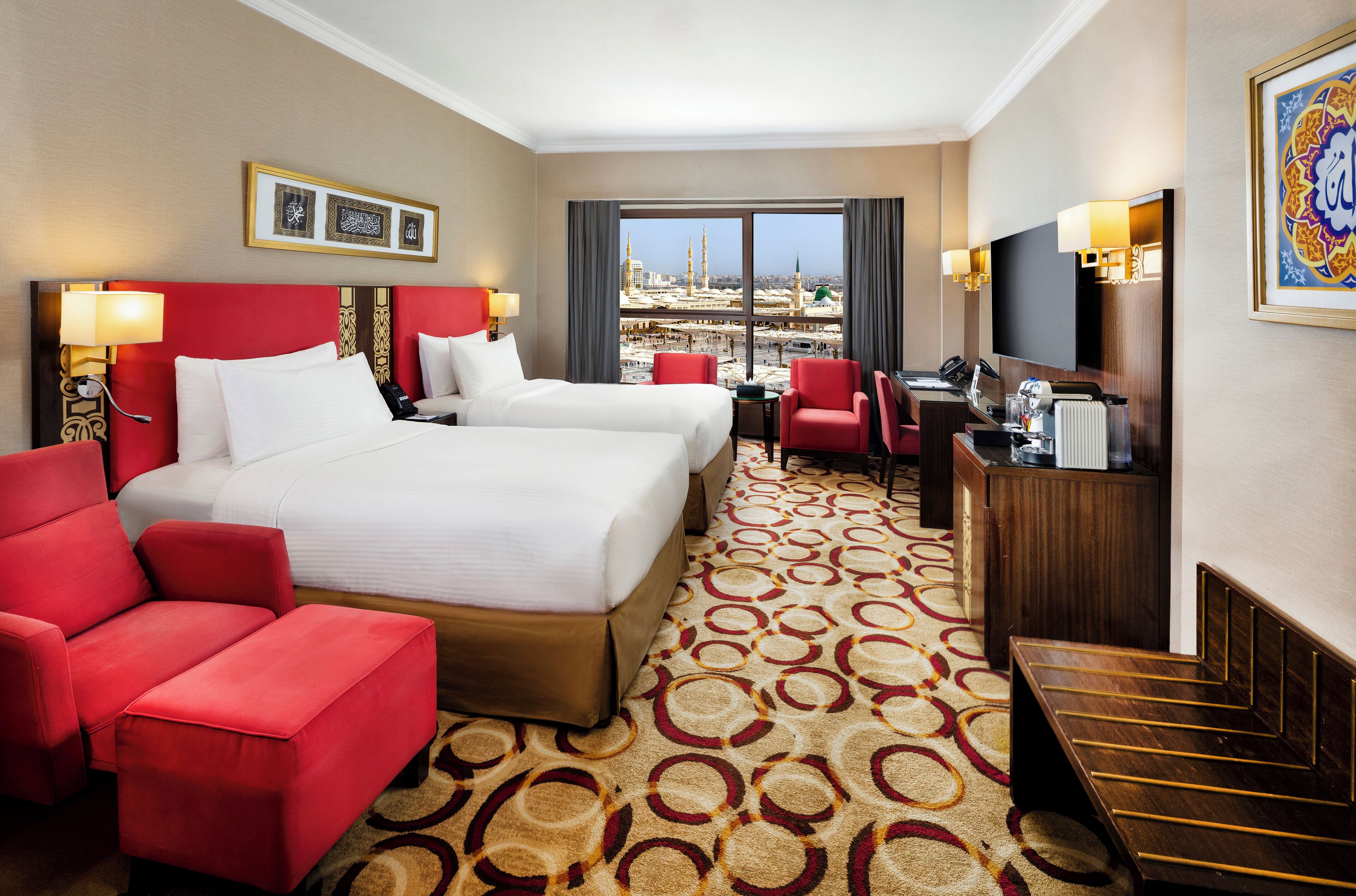 Egyptian cotton sheets, premium bedding, memory-foam beds, minibar