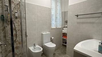 Dusche, Haartrockner, Bidet, Handtücher