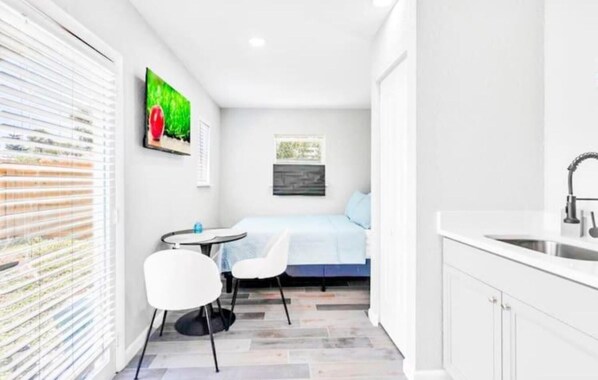 1 bedroom, iron/ironing board, bed sheets