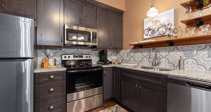 The Sunflower Loft is located 1 block from Old Town in a 2 story brick building.