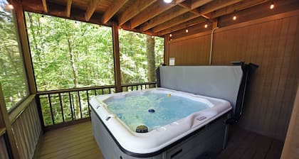 NEW! Creekside Cabin w/ new hot tub & firepit!