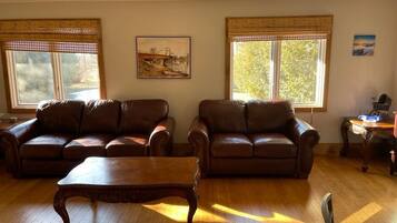 Smart TV, fireplace, table tennis, books