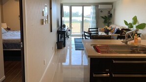 Basic Apartment, 1 Bedroom, Ocean View | Bathroom | Separate tub and shower, free toiletries, hair dryer, electronic bidet - OR205 (Onna)