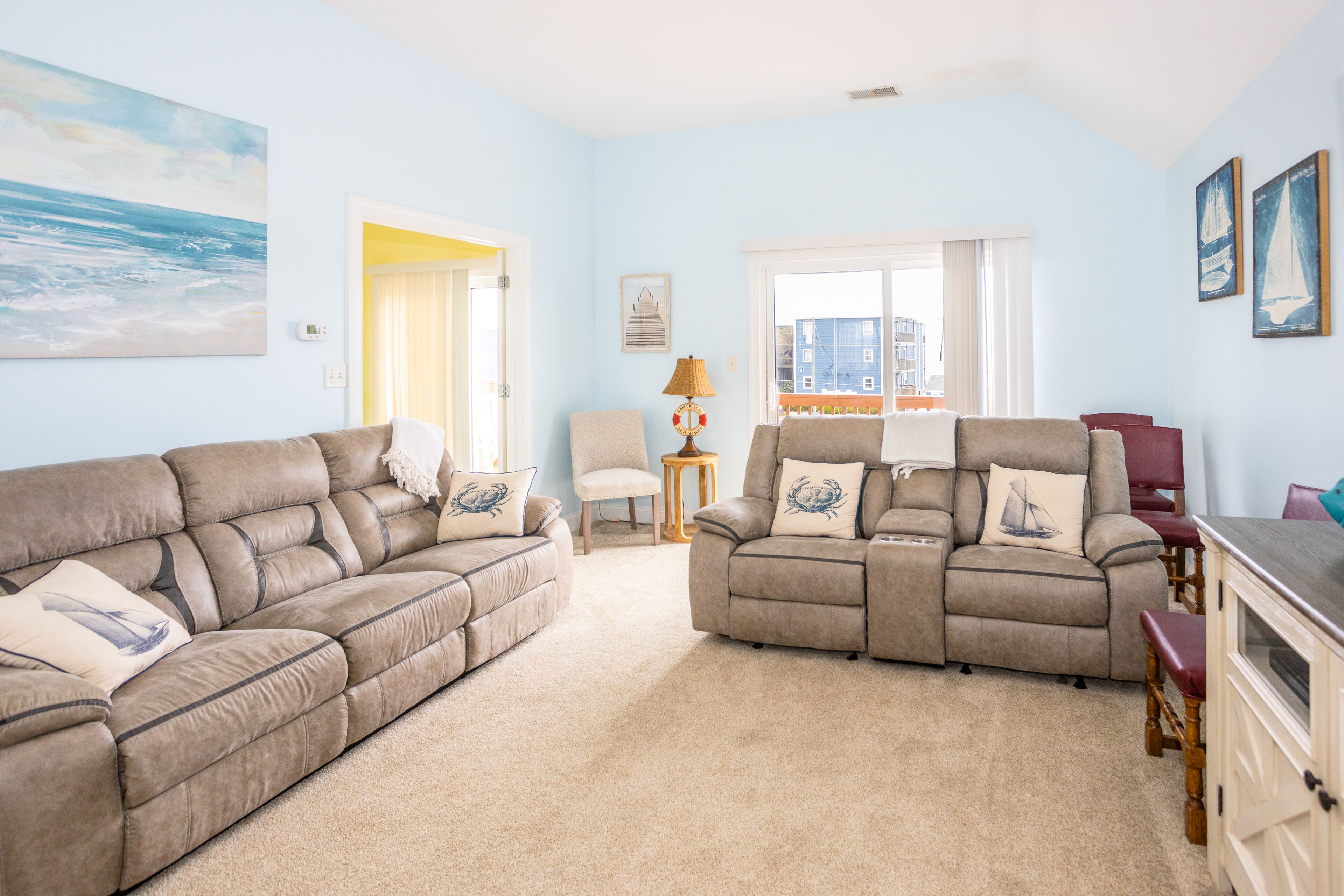 Ocean-view house near beach with 2 decks, AC, & W/D - dog-friendly