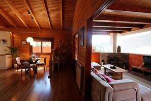 Smart TV, fireplace, DVD player