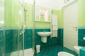 Hair dryer, bidet, towels