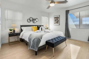 4 bedrooms, iron/ironing board, travel cot, WiFi