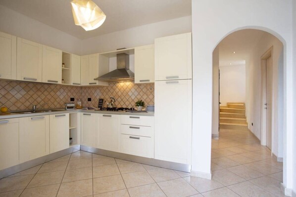 Fridge, microwave, oven, electric kettle