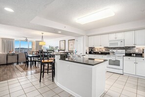 Fridge, microwave, oven, stovetop - Yacht Club Villas #2-803 Beautiful Waterway View! (North Myrtle Beach)
