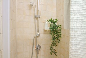 Dusche, Haartrockner, Bidet, Handtücher