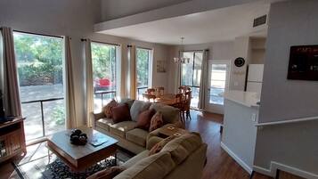 TV, DVD player, books