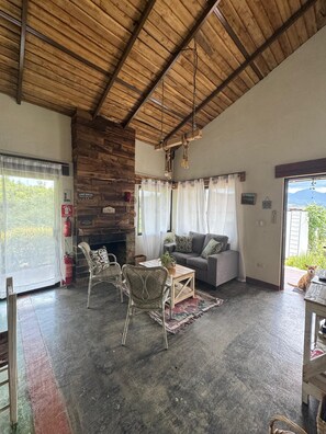Una Smart TV, una chimenea