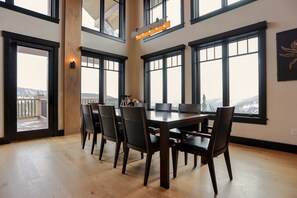 Dining - Designer Mountain Home with Stunning Views, Private Hot Tub, & Ski In/Out Lodge (Big Sky)