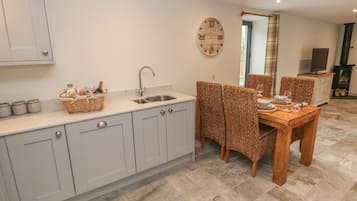 Fridge, dishwasher, electric kettle, toaster
