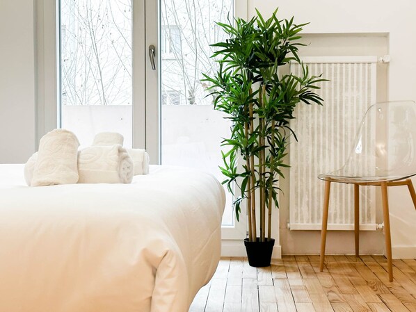 2 slaapkamers, een strijkplank/strijkijzer, gratis wifi, beddengoed