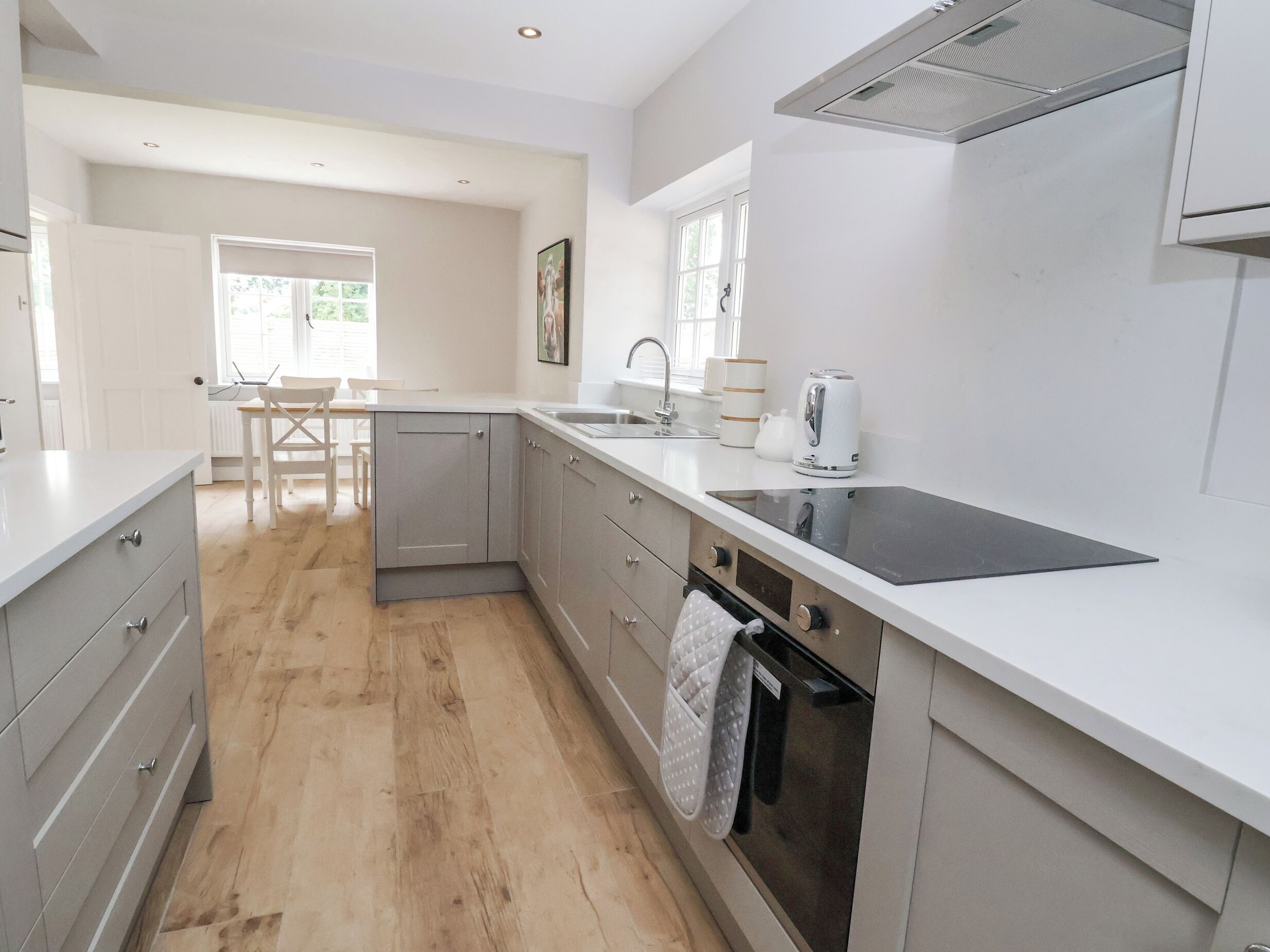 Fridge, dishwasher, electric kettle, toaster