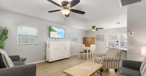 Condo, 2 Bedrooms, Balcony (waterview) | Living area | 65-inch Smart TV with digital channels, TV, streaming services - Matlacha on Shoreview (Cape Coral)