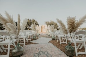 Outdoor banquet area