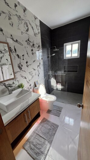 Towels, soap, toilet paper
