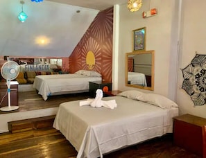 2 bedrooms, desk, WiFi, bed sheets