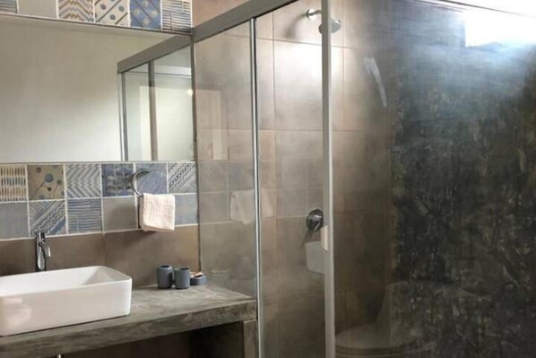Estudio | Baño | Regadera, toallas, papel de baño