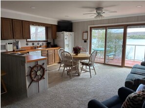 TV, DVD player, books, video library